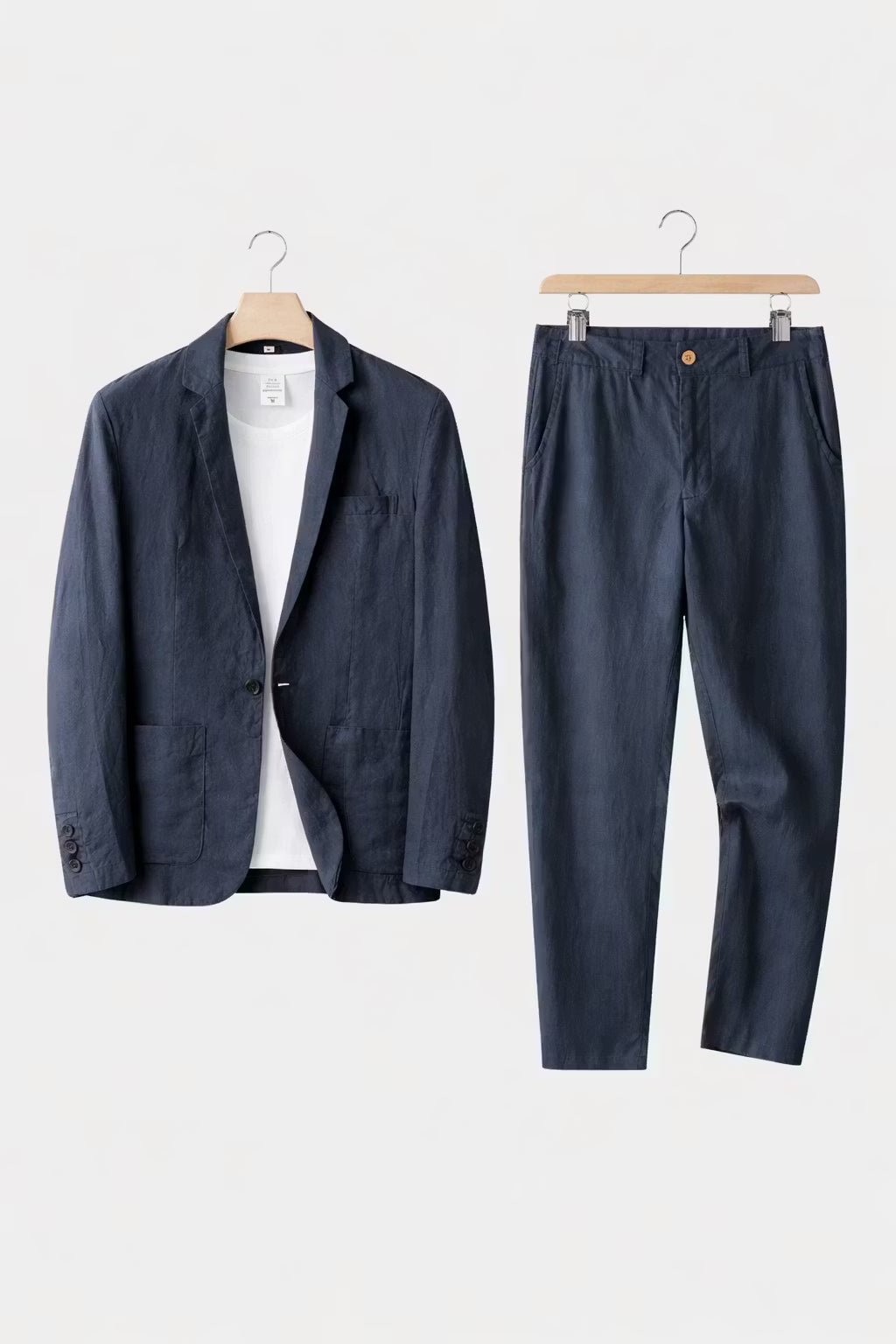 Men's 2 Piece Suit Set, Relaxed Fit Blazer & Straight Trousers for Smart Casual Summer Events 8