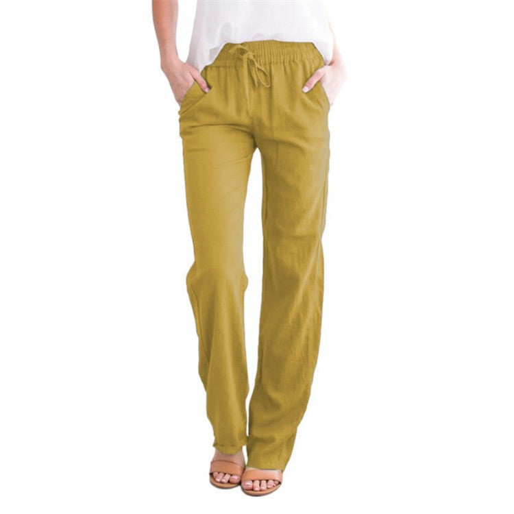 Men's Elastic Waist Trousers, Drawstring Relaxed Fit Casual Lightweight Summer Trousers 10